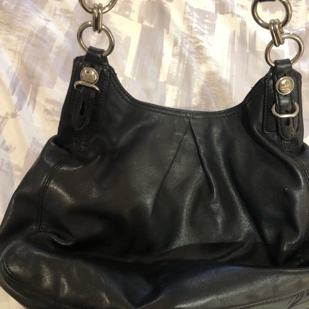 Black leather Coach bag